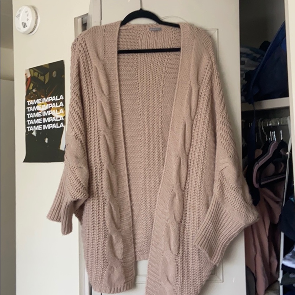 Oversized Beige Cardigan Shrug